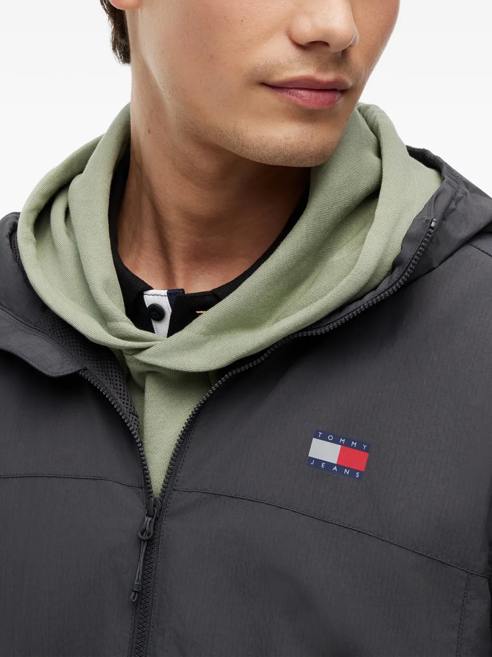 Tommy Hilfiger Jack met capuchon en logopatch Grijs
