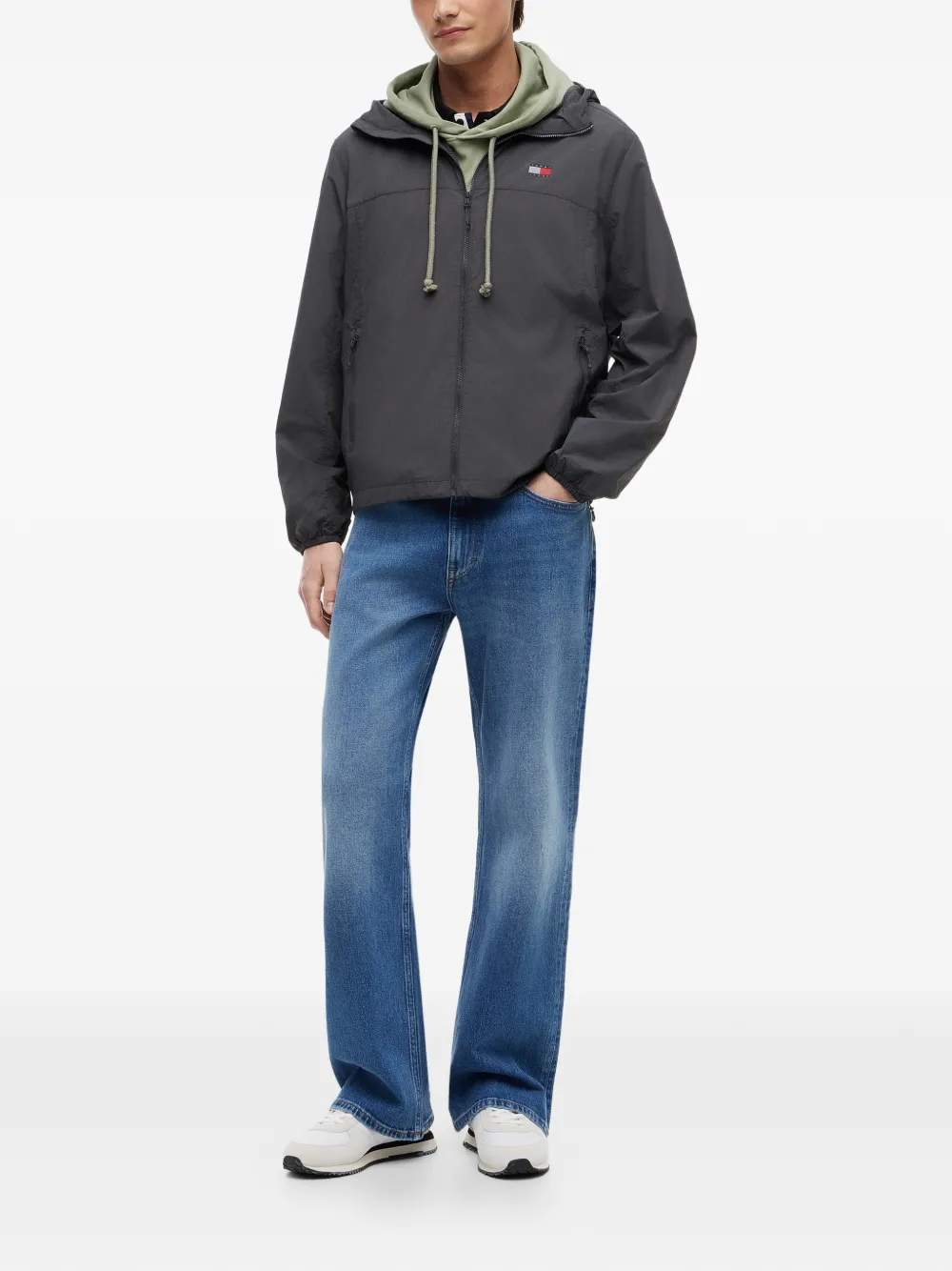 Tommy Hilfiger Jack met capuchon en logopatch Grijs
