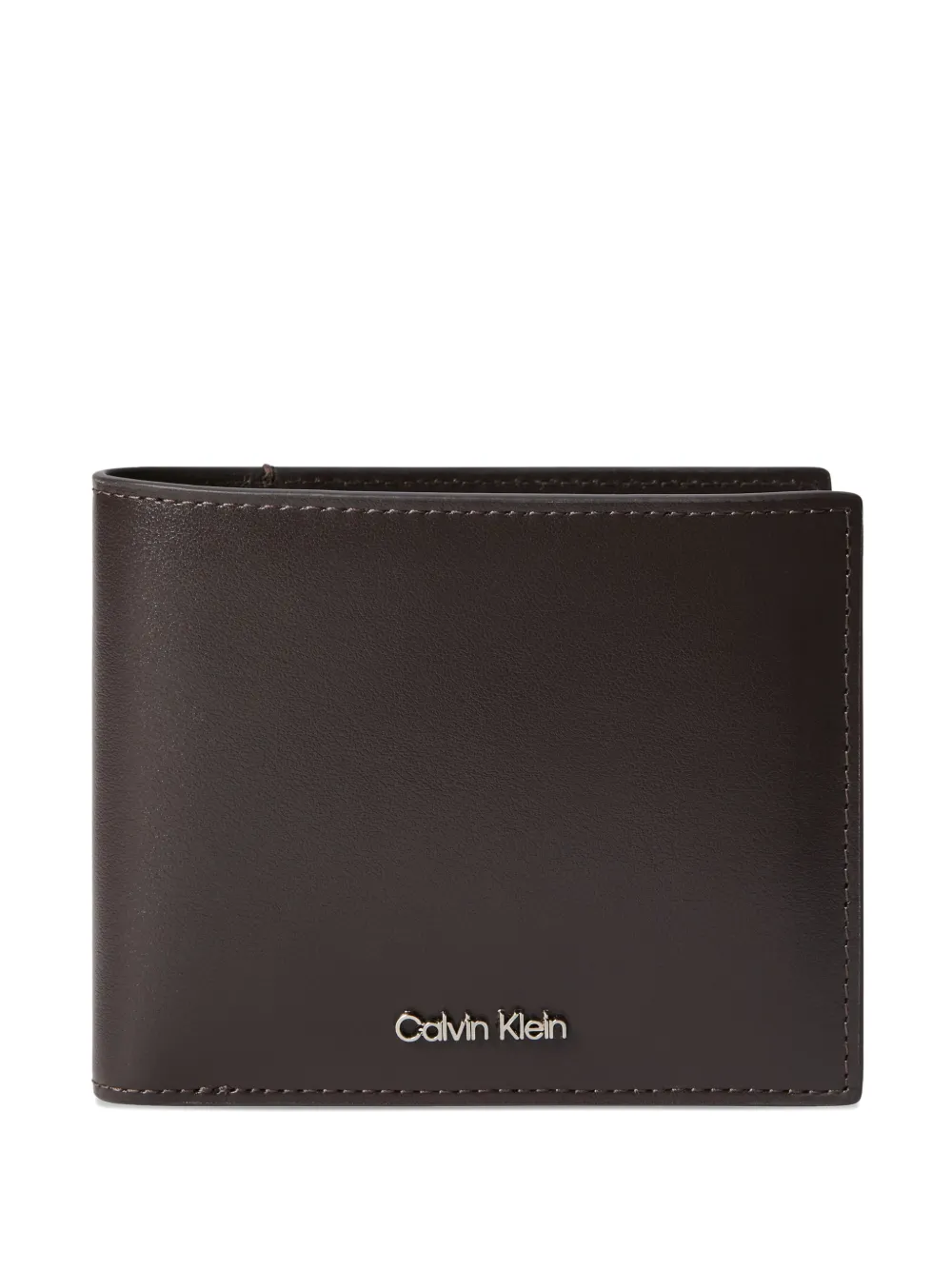 Calvin Klein logo-plaque bifold wallet - Marrone