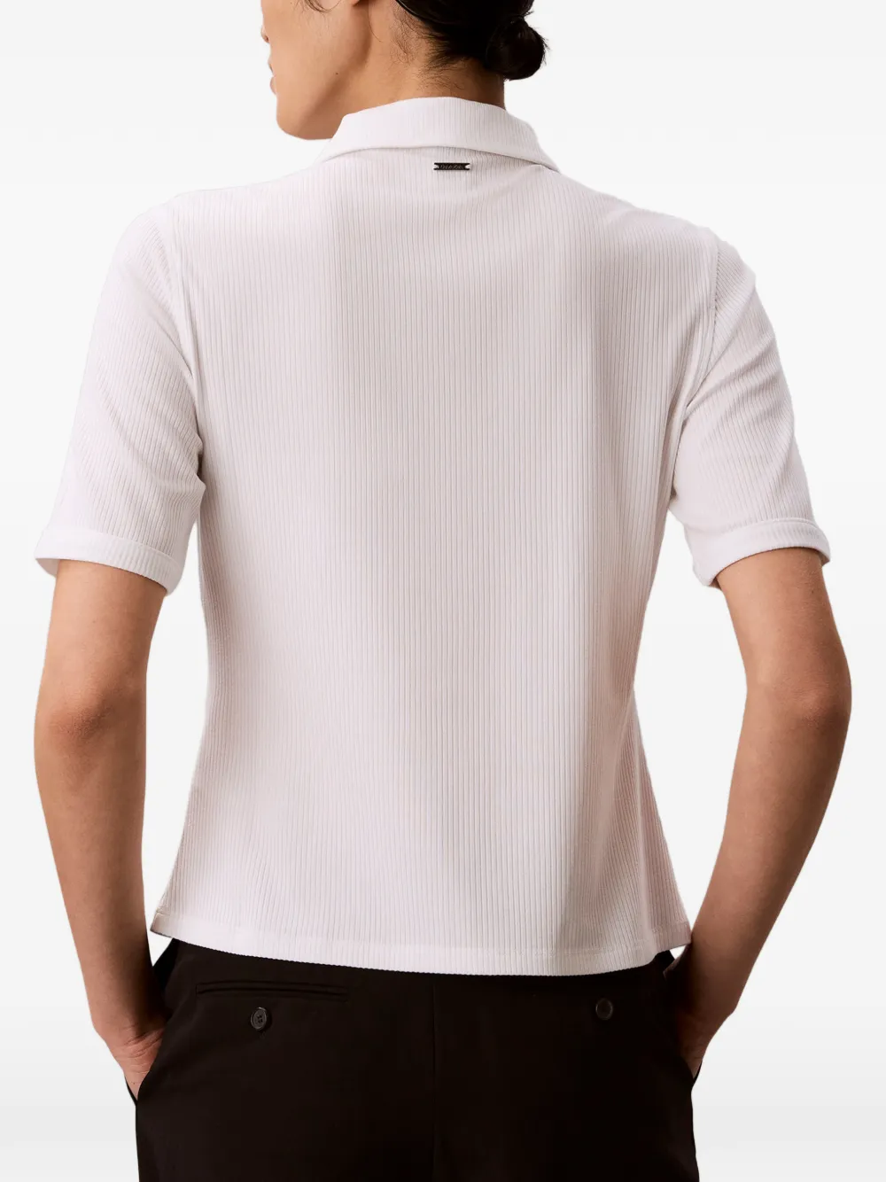 Calvin Klein Geribbeld poloshirt Wit
