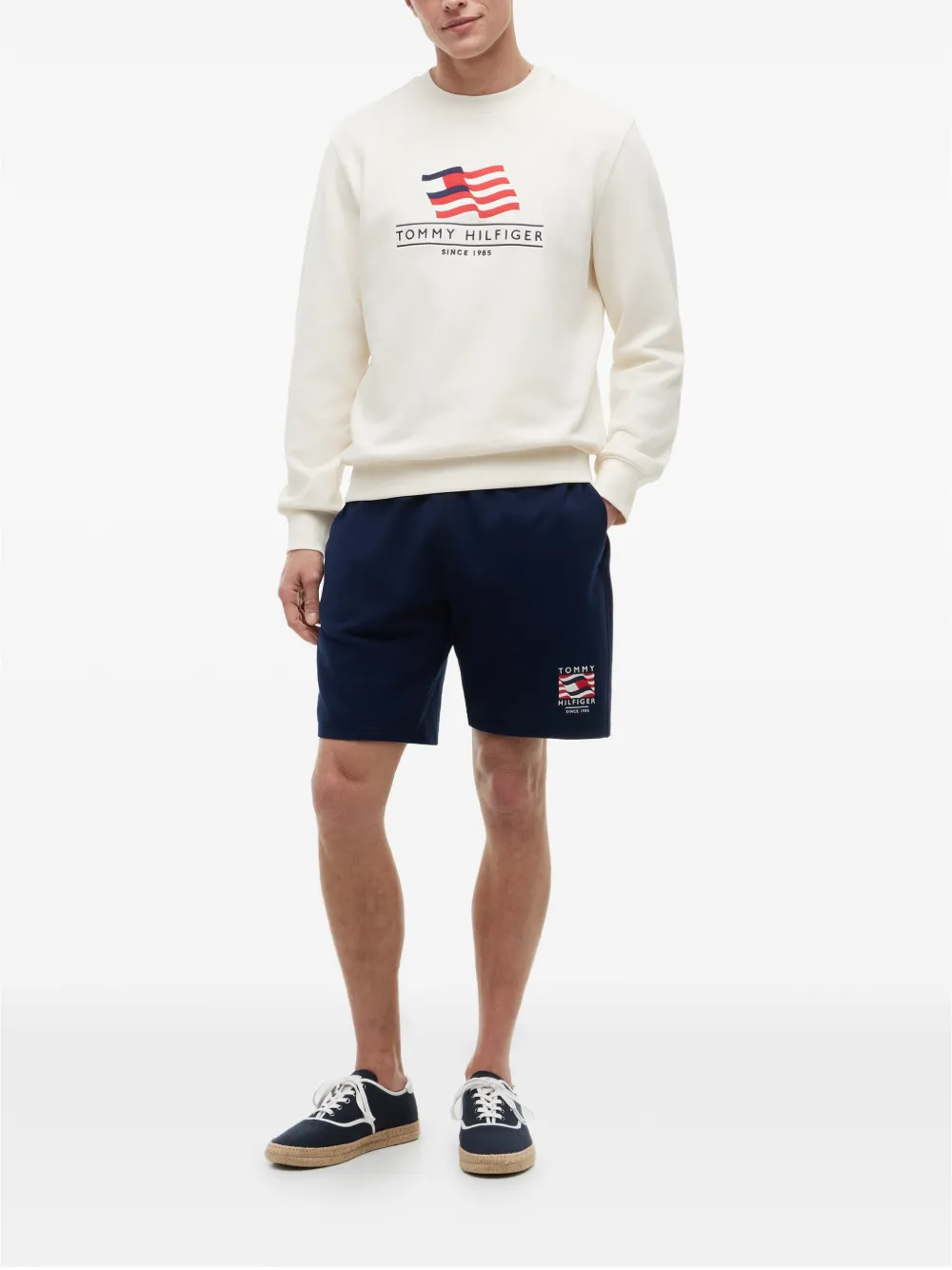 Tommy Hilfiger Sweater met geborduurd logo Beige