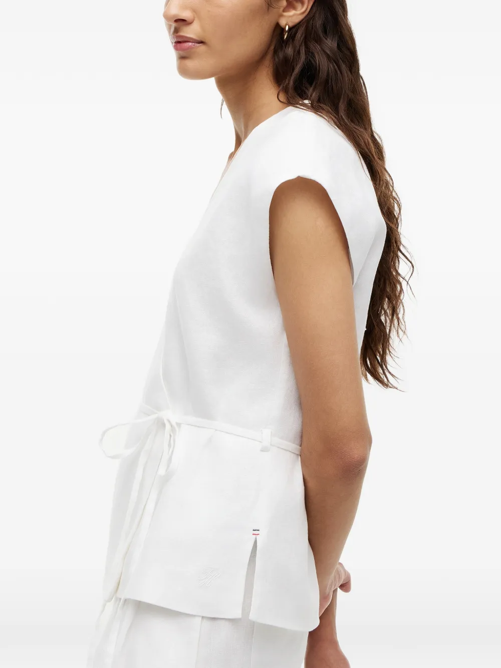 Tommy Hilfiger Mouwloze wikkelblouse Wit
