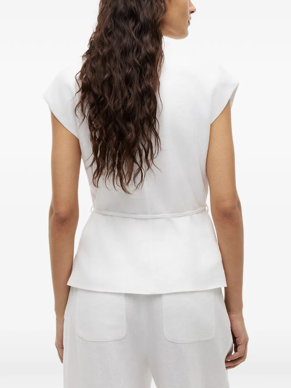 Tommy Hilfiger Mouwloze wikkelblouse Wit