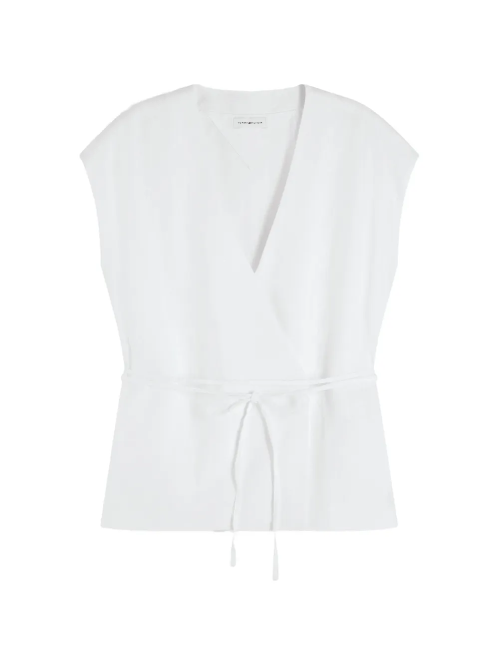 Tommy Hilfiger wrap-style sleeveless blouse - Weiß