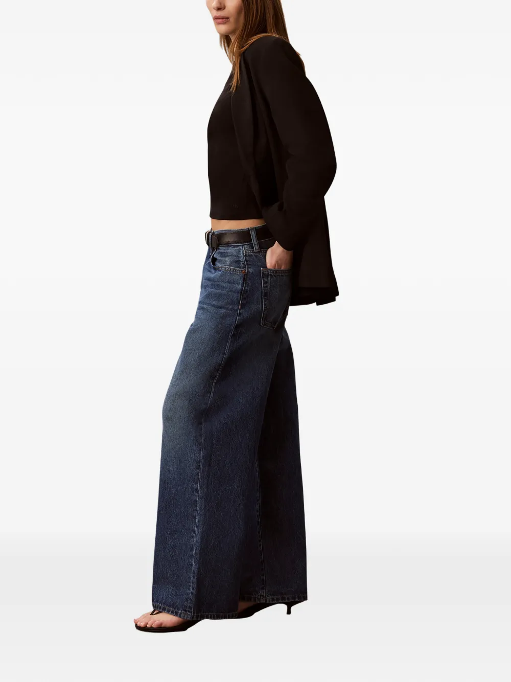 Calvin Klein wide-leg whiskered jeans - Blu