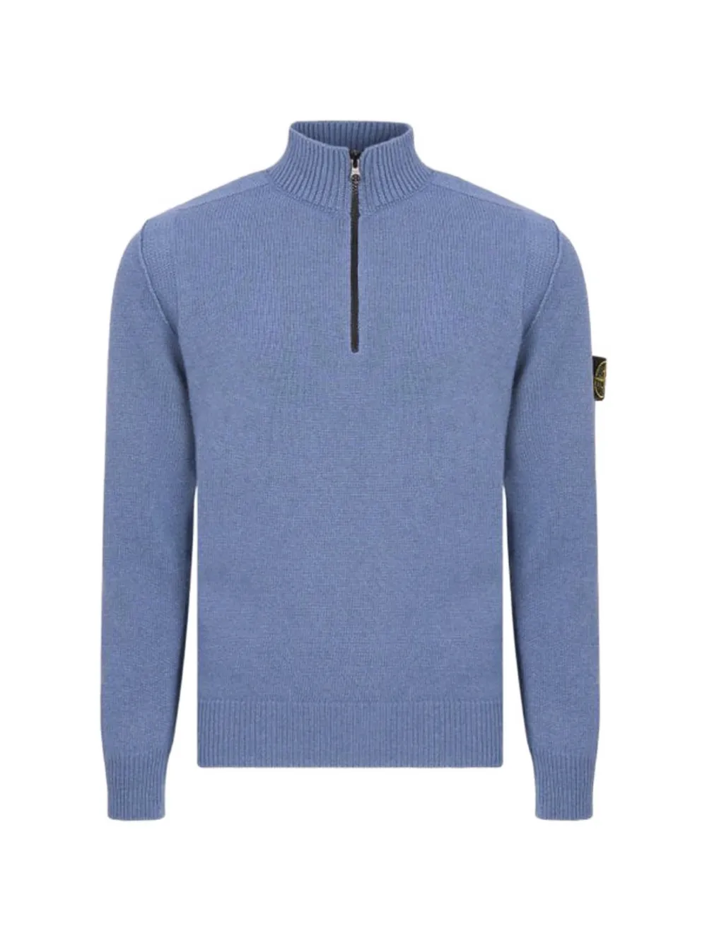 Stone Island Junior Compass patch half-zip sweater Blauw