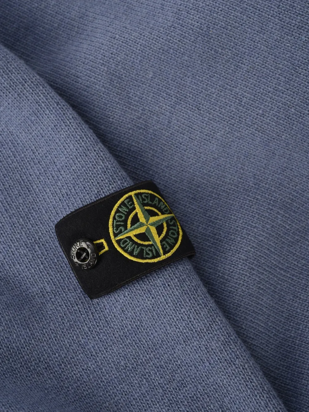 Stone Island Junior Compass patch half-zip sweater Blauw