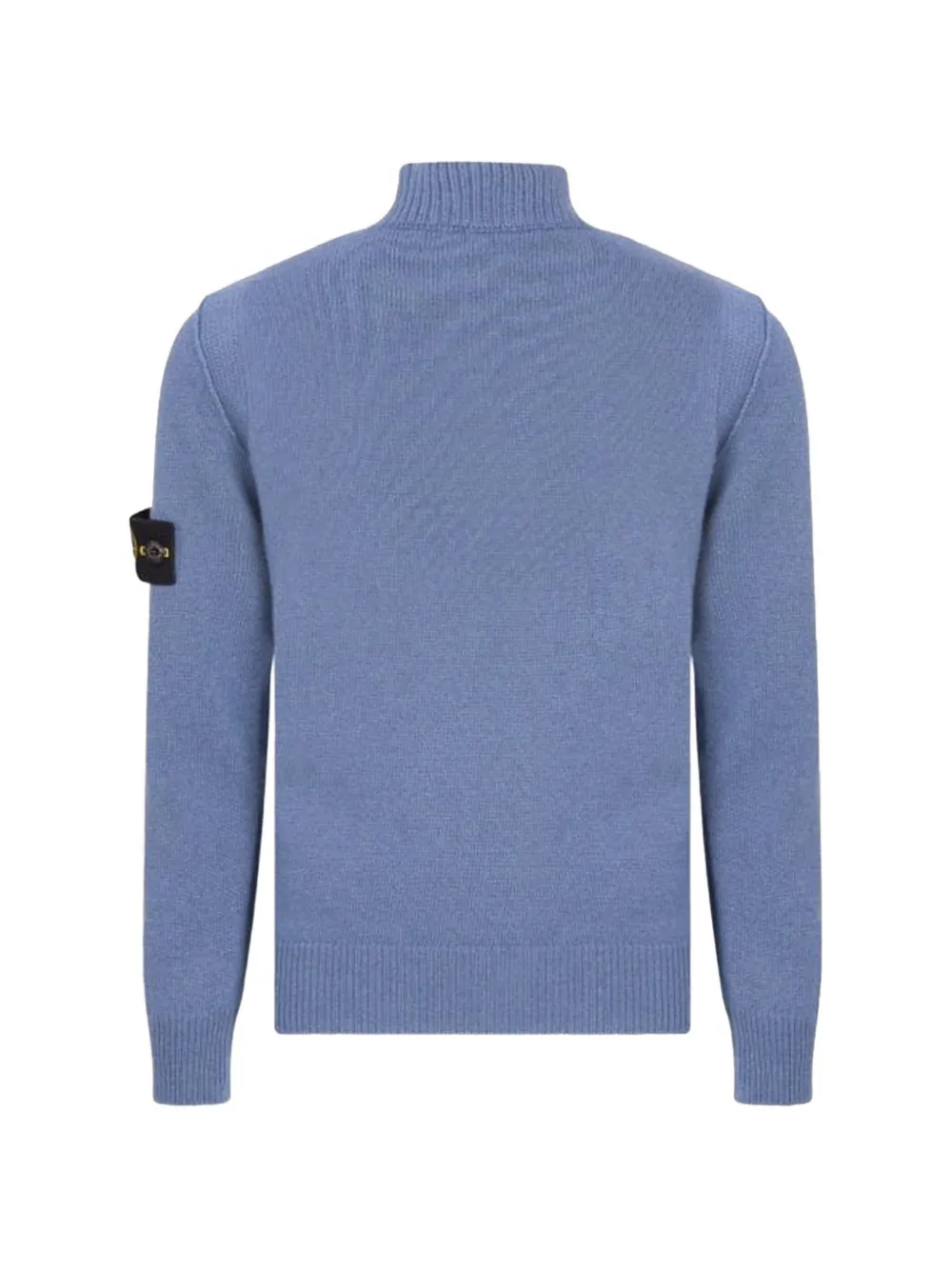 Stone Island Junior Compass patch half-zip sweater Blauw
