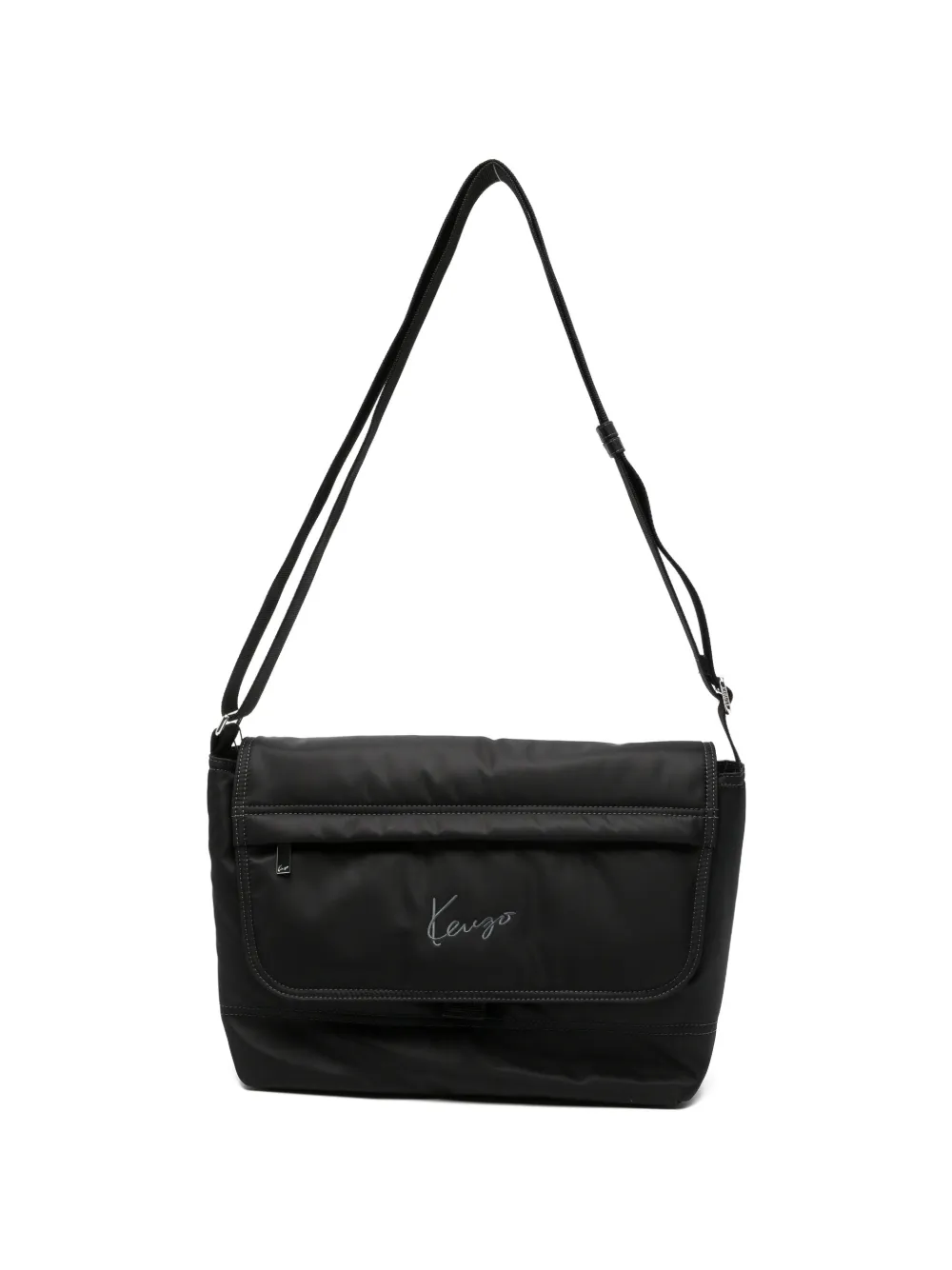 Kenzo logo-embroidered messenger bag - Nero