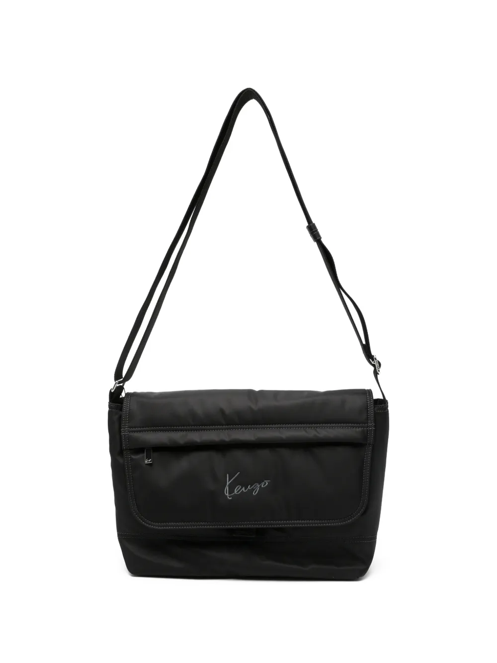 Kenzo logo-embroidered messenger bag - Nero