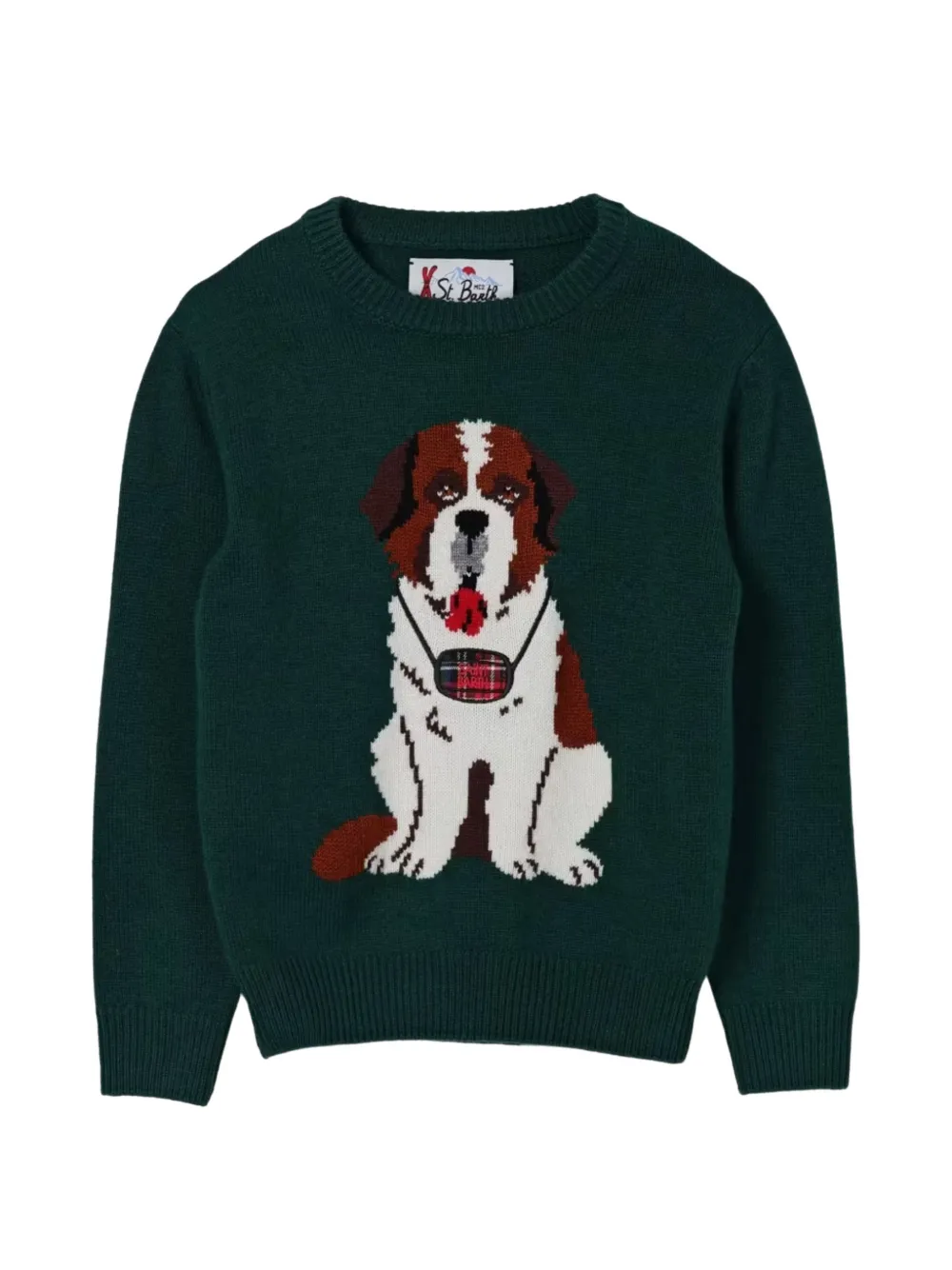 MC2 Saint Barth Kids Bern intarsia trui Groen