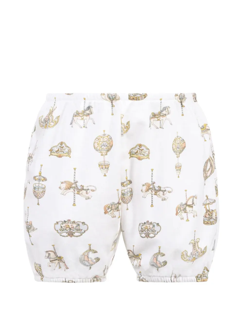 Atelier Choux carousel-print cotton shorts - White