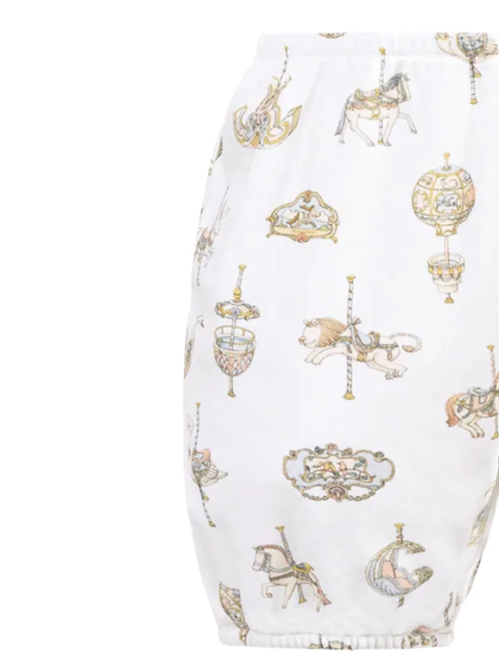  Atelier Choux Bermudas De Algodón Con Carrusel Estampado - Blanco 