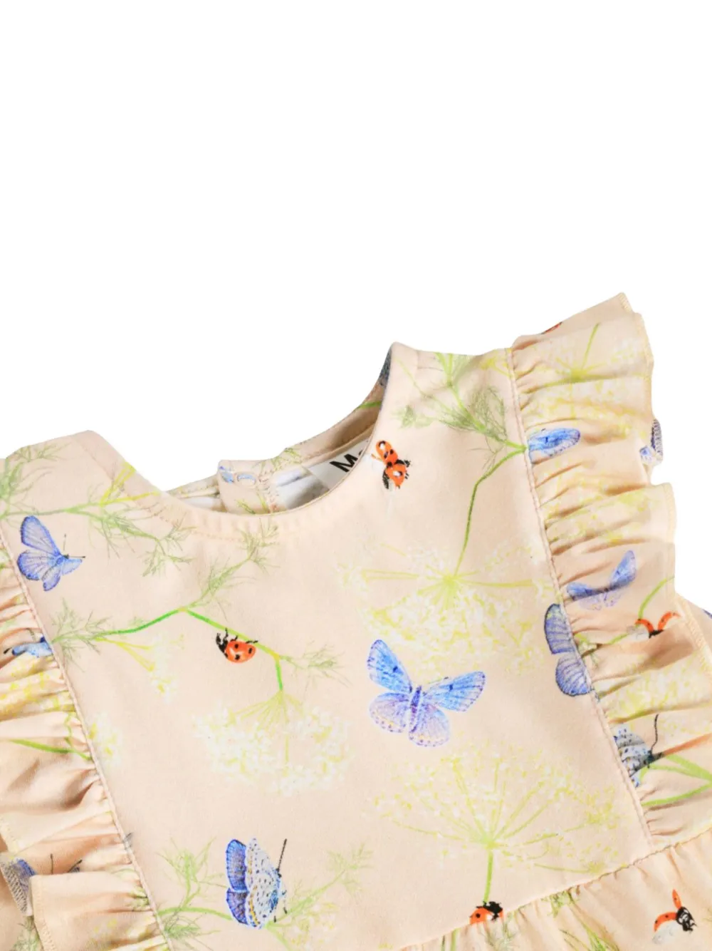 Molo Felicia romper met vlinderprint en ruches Beige