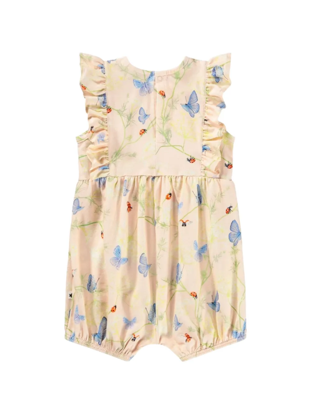 Molo Felicia romper met vlinderprint en ruches Beige