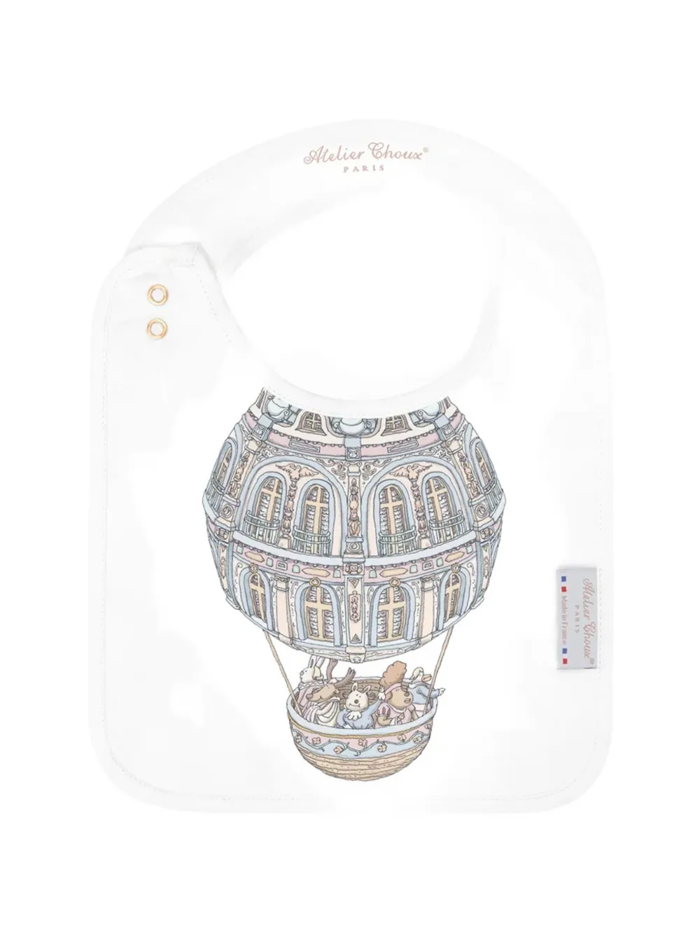 Atelier Choux graphic-print bib - Weiß