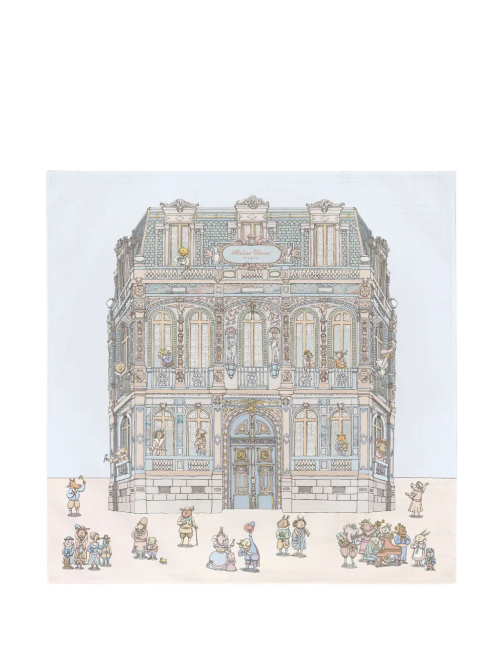 Atelier Choux graphic-print bib - Weiß
