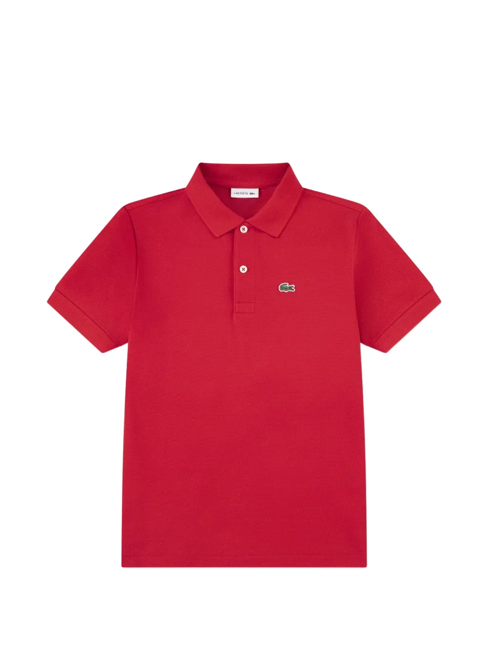 Lacoste Kids logo-patch polo shirt - Rosso