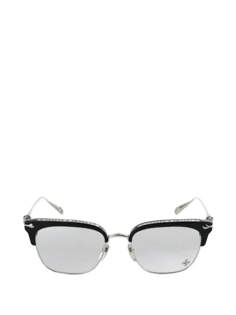 Chrome Hearts engraved browline-frame glasses