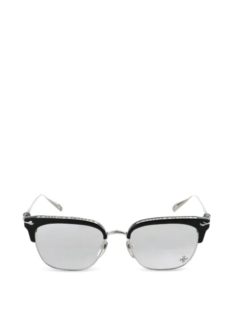 Chrome Hearts engraved browline-frame glasses