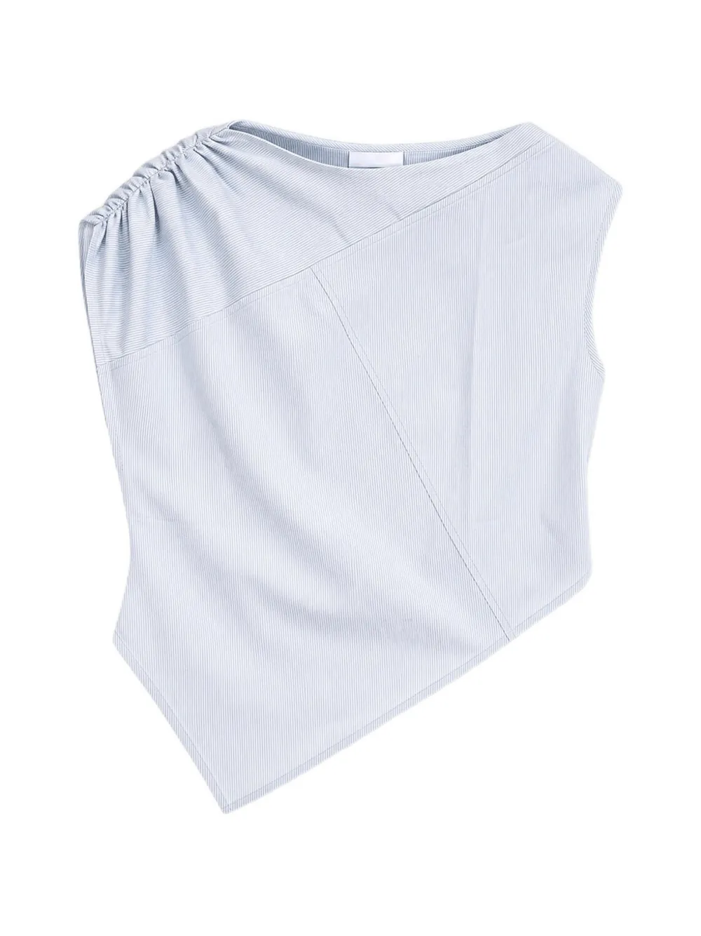 Emergency Room asymmetric-hem pinstriped top - Blu