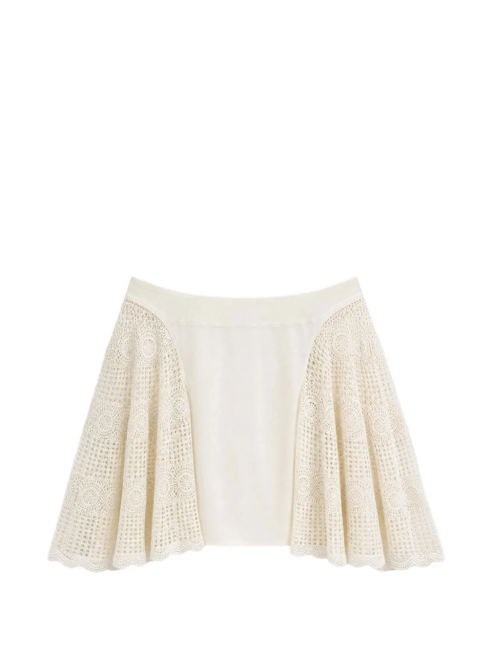 Emergency Room crochet-panel A-line midi skirt - Toni neutri