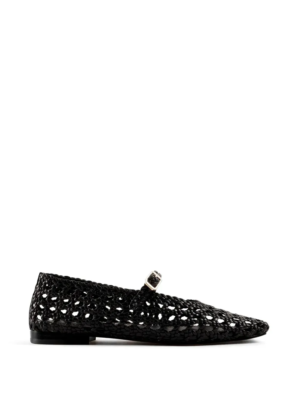 Souliers Martinez Paris woven buckle-fastening ballet flats - Nero