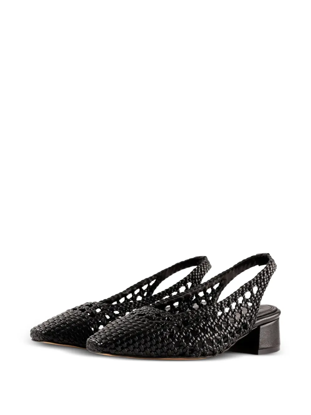 Souliers Martinez woven slingback pumps Zwart