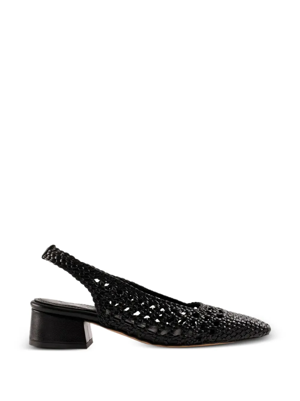Souliers Martinez woven slingback pumps Zwart