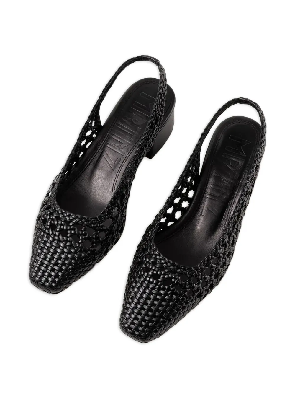 Souliers Martinez woven slingback pumps Zwart