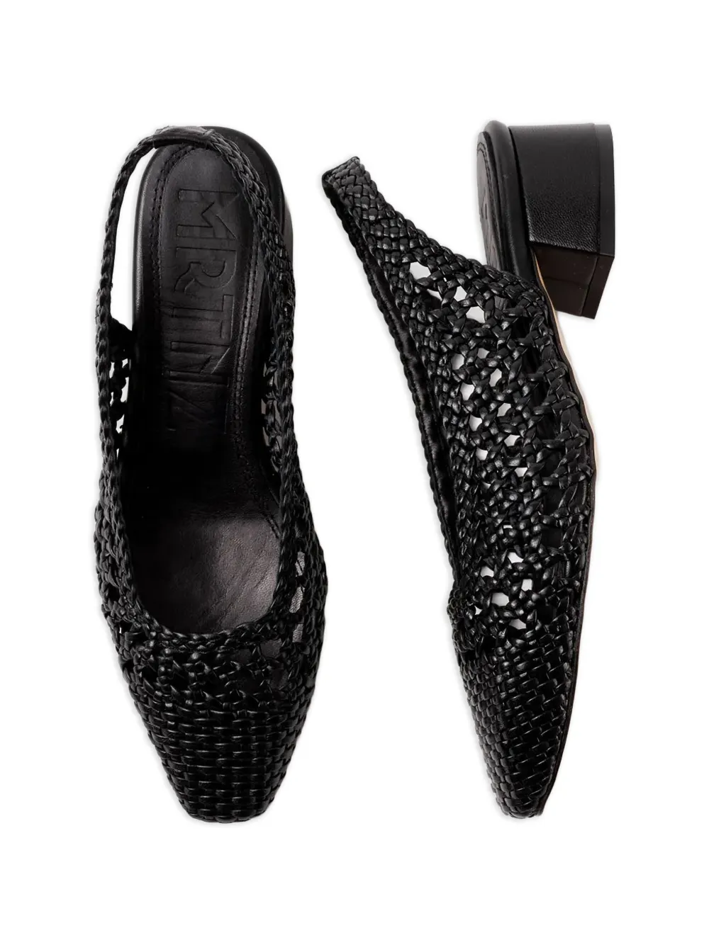 Souliers Martinez woven slingback pumps Zwart