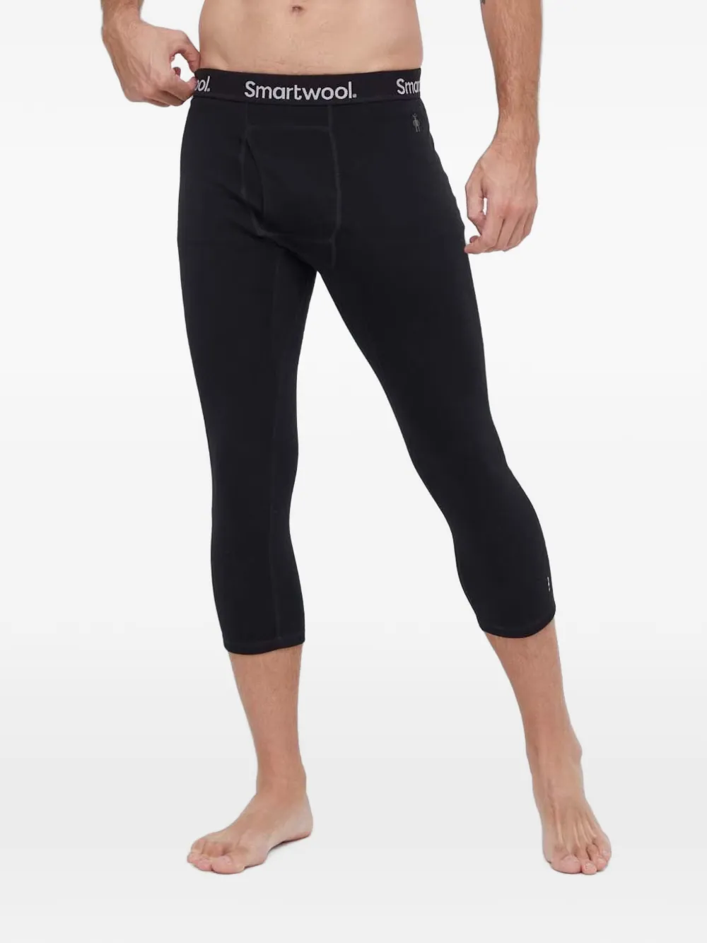 Smartwool Logo-waistband Cropped Ski Pants In Black