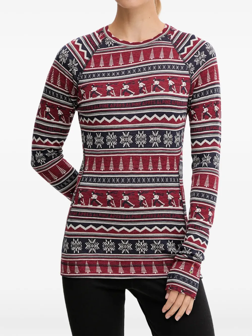 Smartwool Fair Isle Raglan-sleeve T-shirt In Red