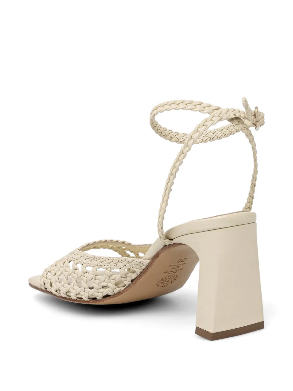 Souliers Martinez Lea woven ankle-strap sandals Wit