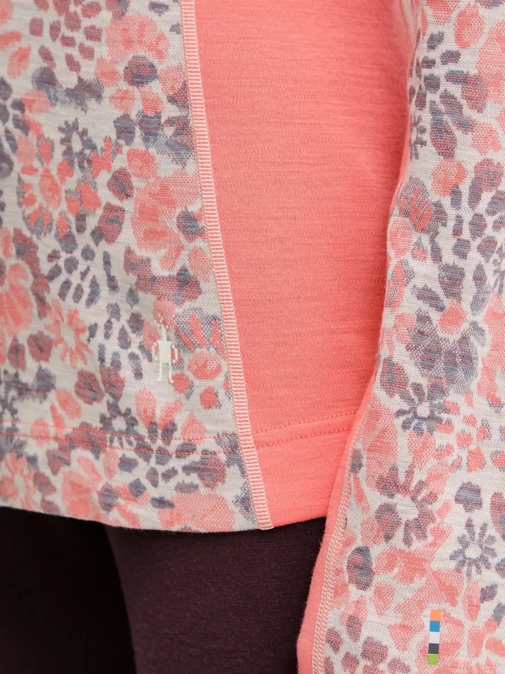 Smartwool Thermotop met bloemen-print en hoge hals Roze