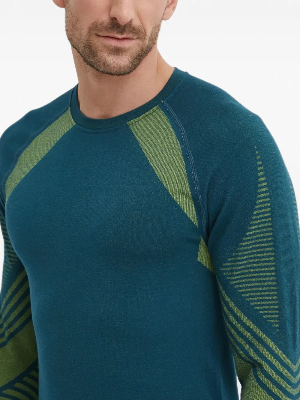 Smartwool Intraknit Active top met vlakken Blauw