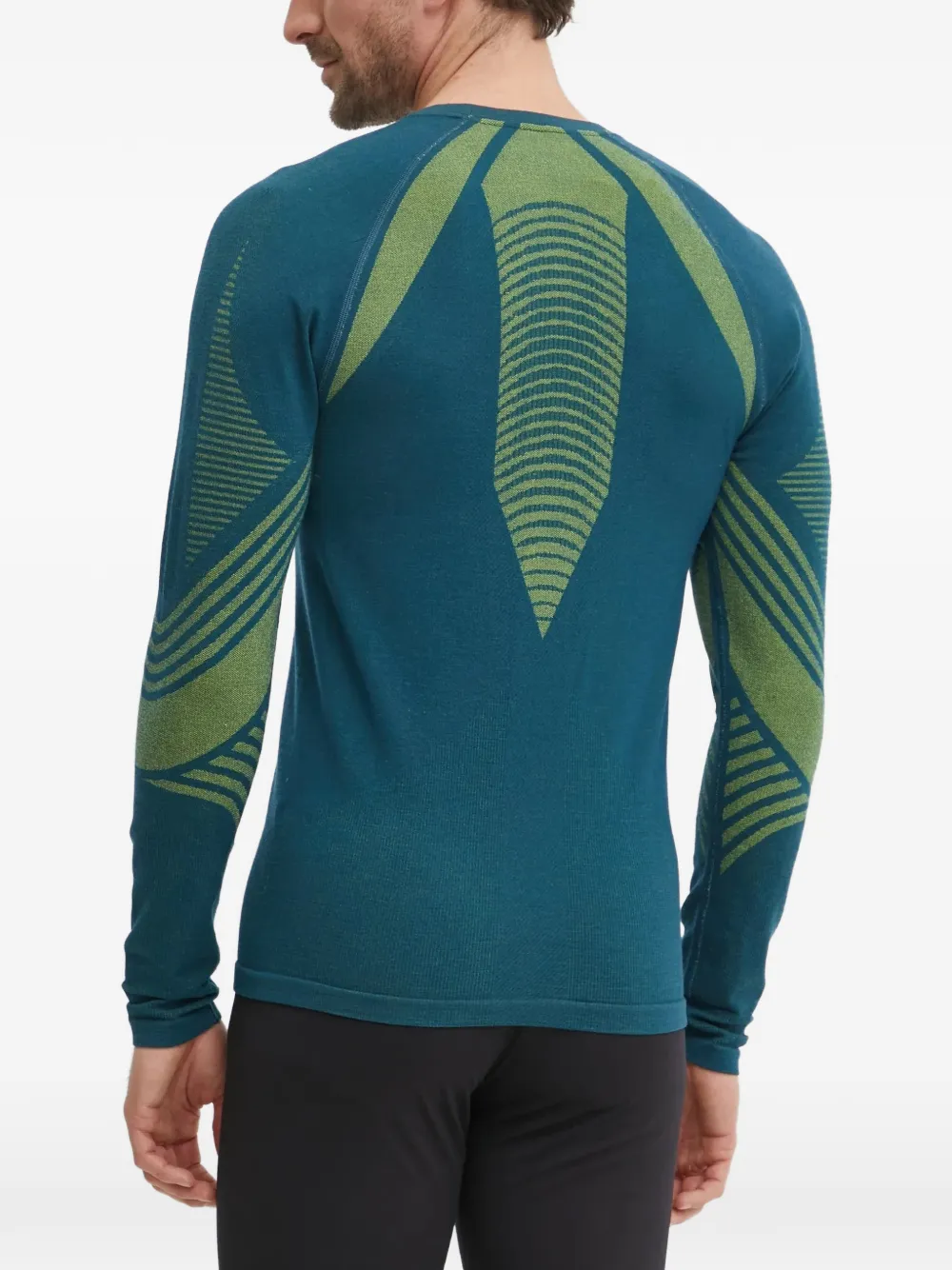 Smartwool Intraknit Active top met vlakken Blauw