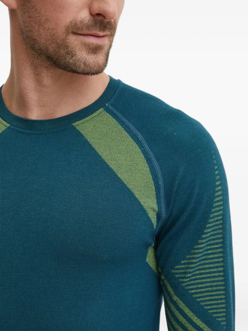 Smartwool Intraknit Active top met vlakken Blauw