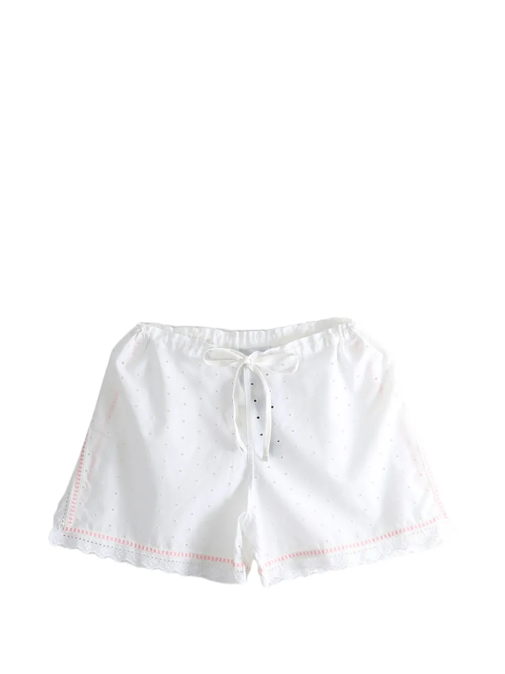Emergency Room broderie-anglaise lace-trim shorts - Bianco