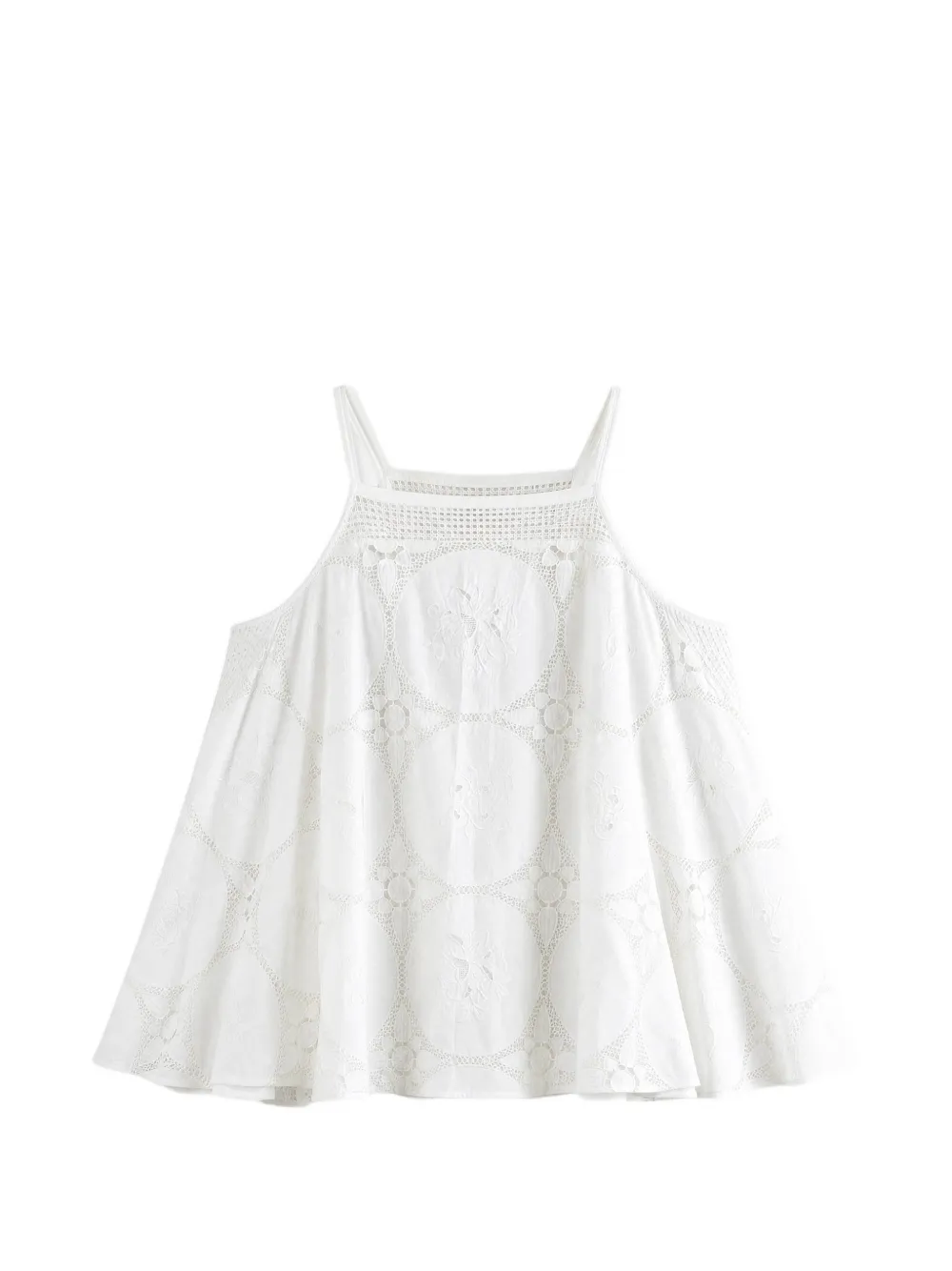 Emergency Room crochet-knit floral-embroidered mini dress - Bianco