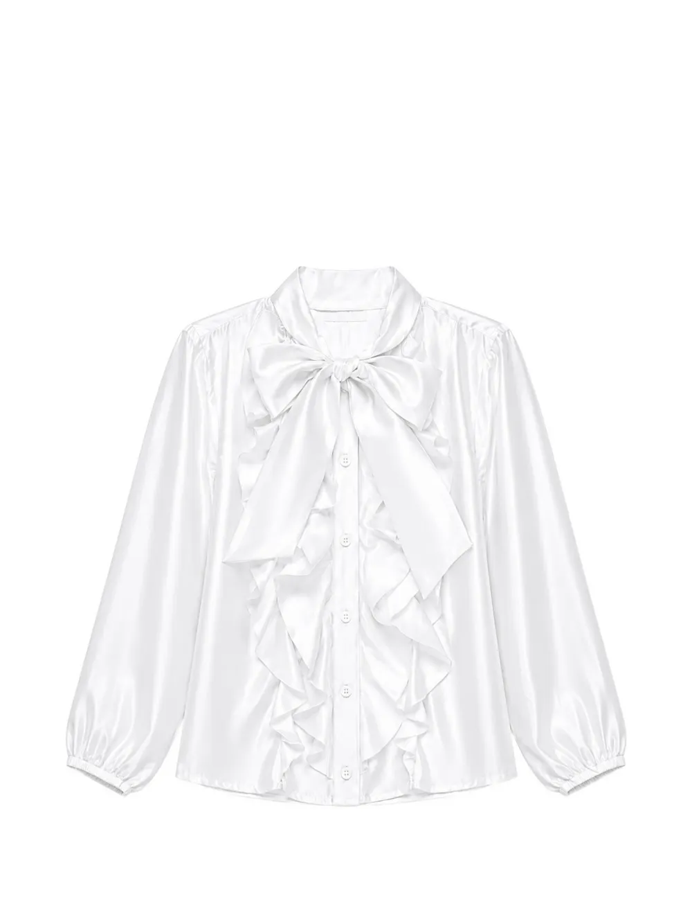 Miss Grant Kids lulu ruffled bow-detail blouse - Bianco