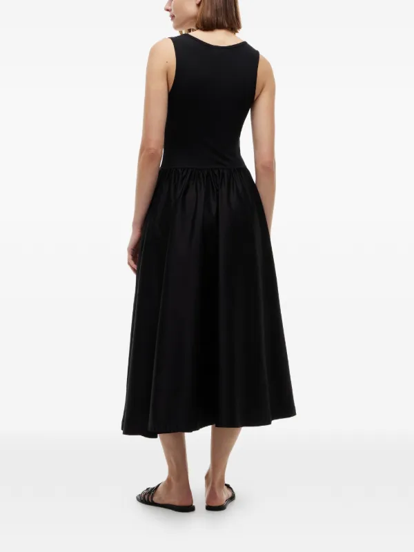 midi tommy hilfiger dresses Tommy Hilfiger Women's Gold-Button Mixed-Media Tank Dress - Black