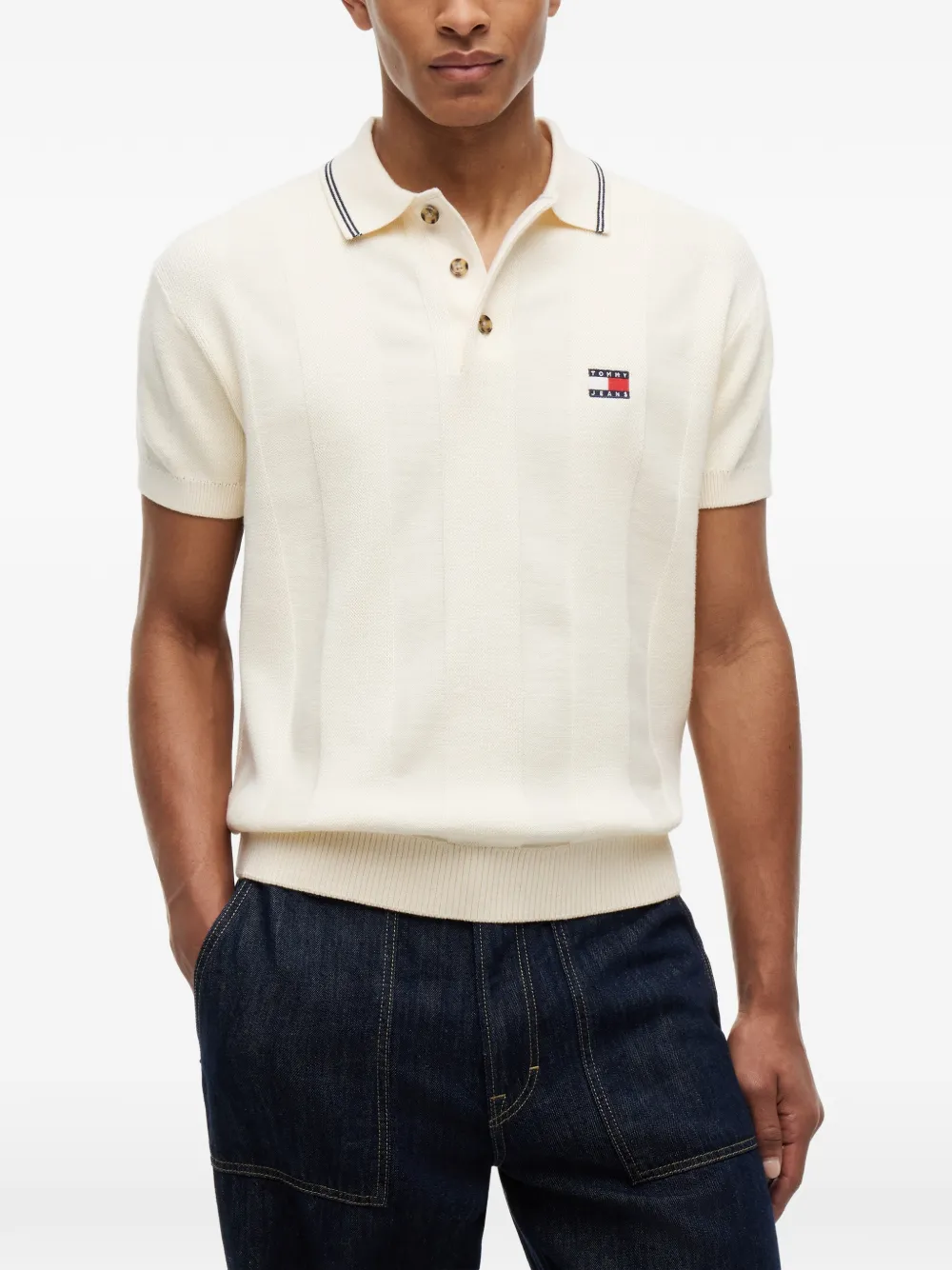 Tommy Hilfiger Poloshirt met logopatch Beige