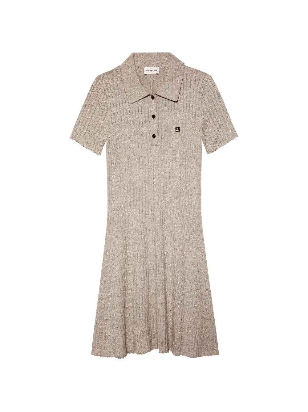 Calvin Klein Abito midi a coste - Grigio