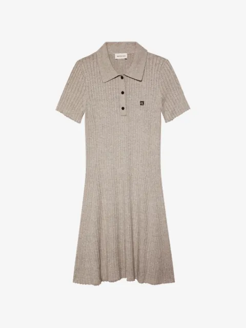 Calvin Klein ribbed-knit polo mini dress