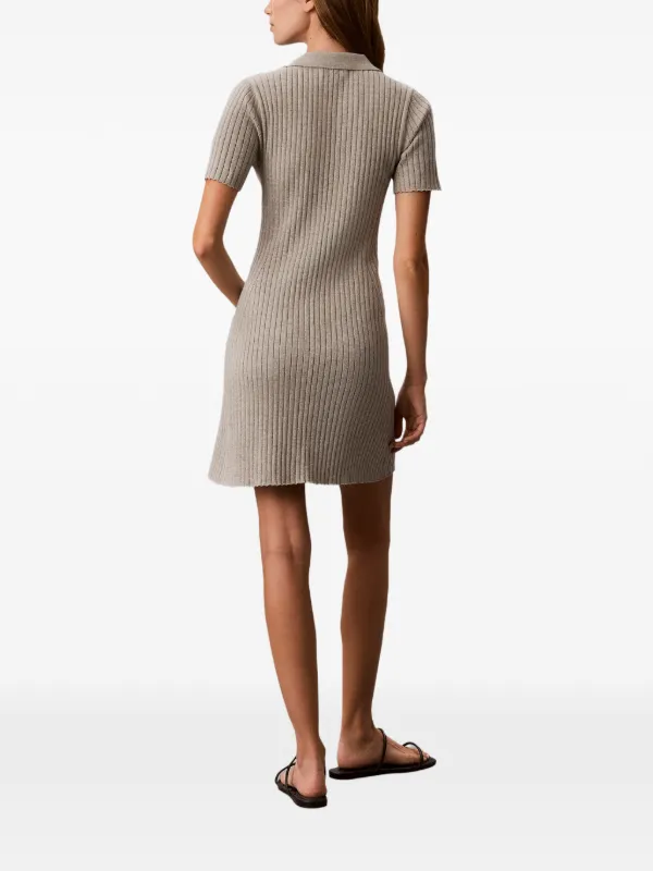 calvin klein grey sheath dress - Women's Ribbed Knit Flared Mini - - Female - XS - Cotton Care 100% Cotton Machine