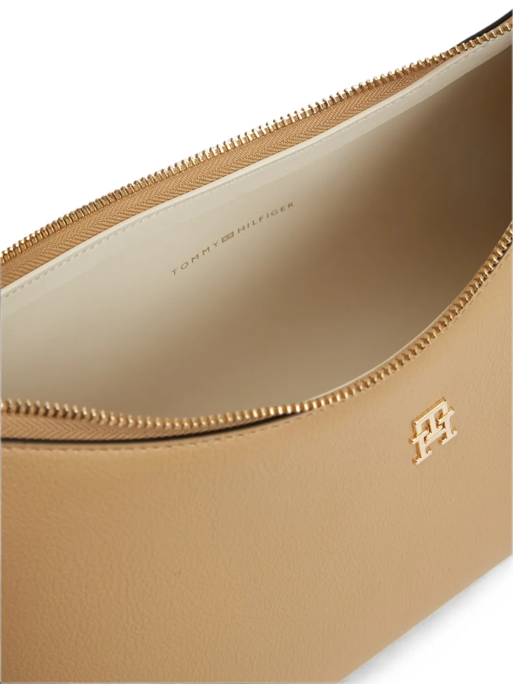 Tommy Hilfiger Schoudertas met logoplakkaat Beige