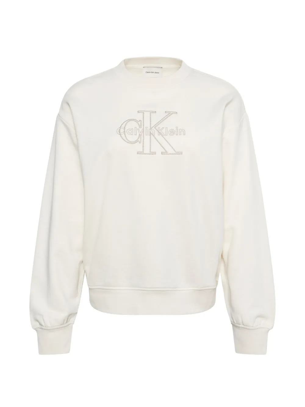 Calvin Klein logo-embroidered crew-neck sweatshirt - Toni neutri