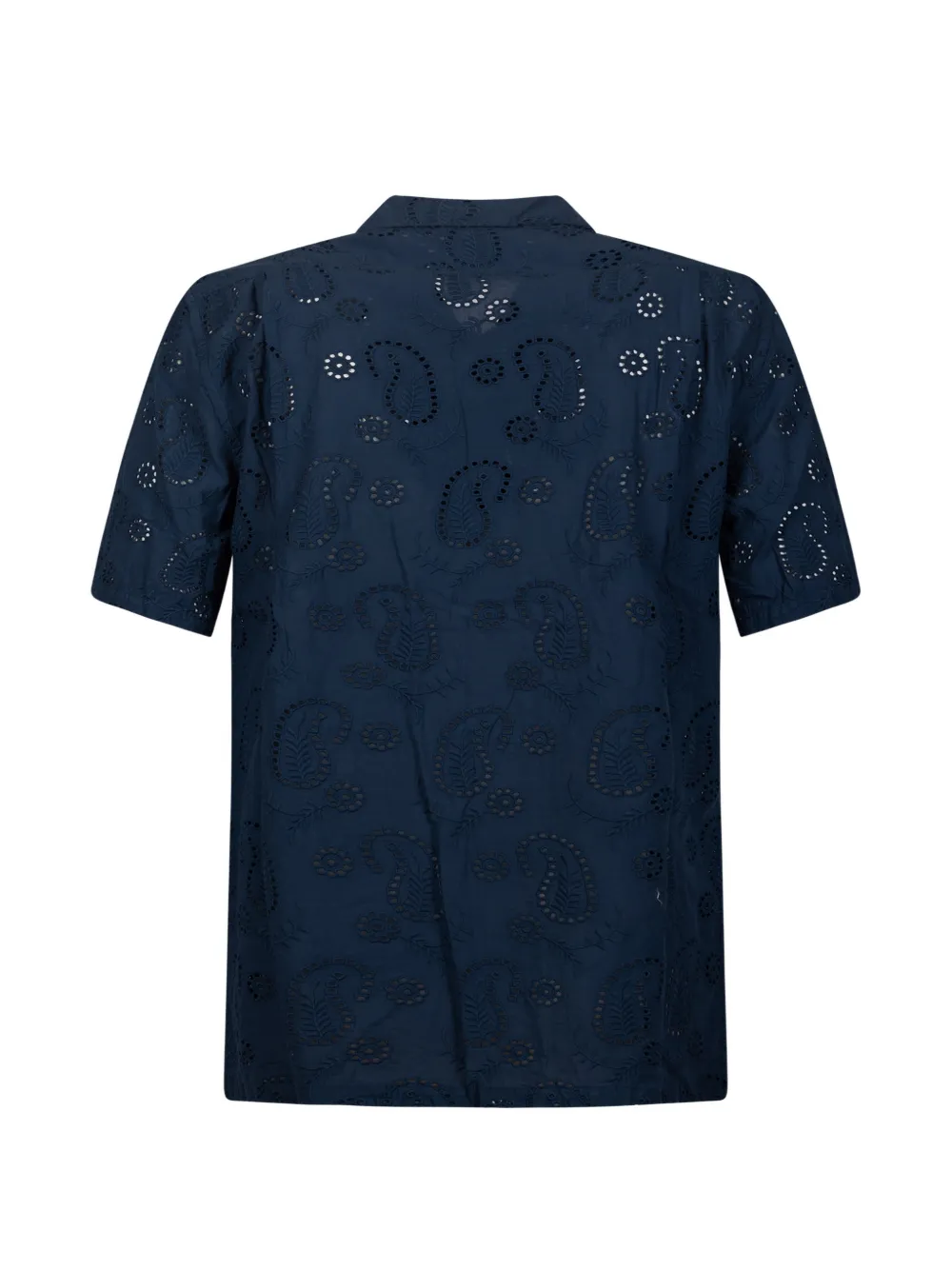 MC2 Saint Barth Broderie anglaise blouse met paisley-print Blauw
