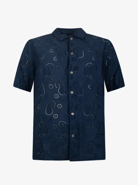 MC2 Saint Barth camisa con bordado inglés y motivo de cachemira